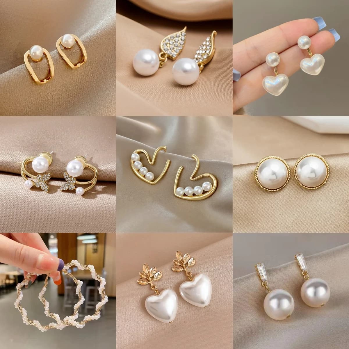 Orecchini Pendenti a Forma di Cuore, Imitazione Perla, Farfalla, Foglia, Tulipano, Gioielli Geometrici da Sposa, Accessori Creativi di Tendenza