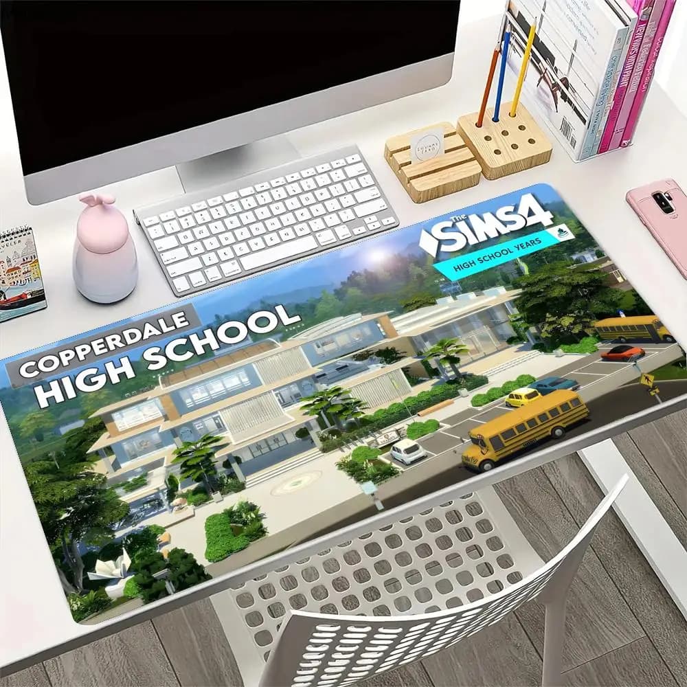 Tappetino per mouse grande per giochi di simulazione di vita, con bordo rinforzato, spesso, per tastiera e scrivania