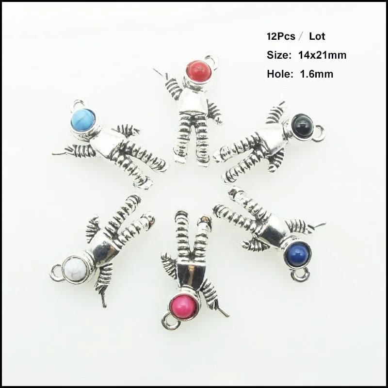 Nuovi connettori tibetani placcati in argento Sun Moon Star e turchese artificiale misto per braccialetti con ciondoli che creano gioielli V163