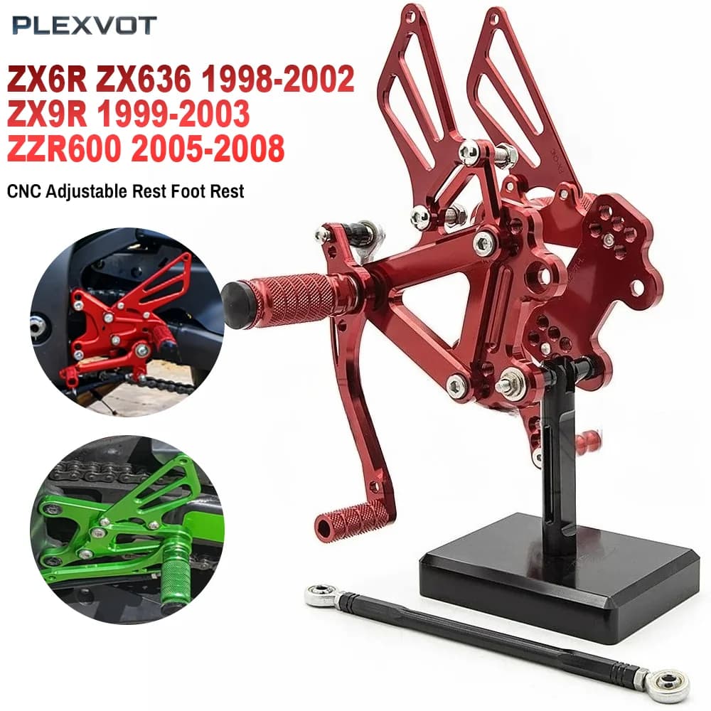 Pedane Posteriori CNC per Moto Kawasaki Ninja ZX-6R ZX-9R ZX636 ZX9R ZX 6R 1999 2000 2001 2002