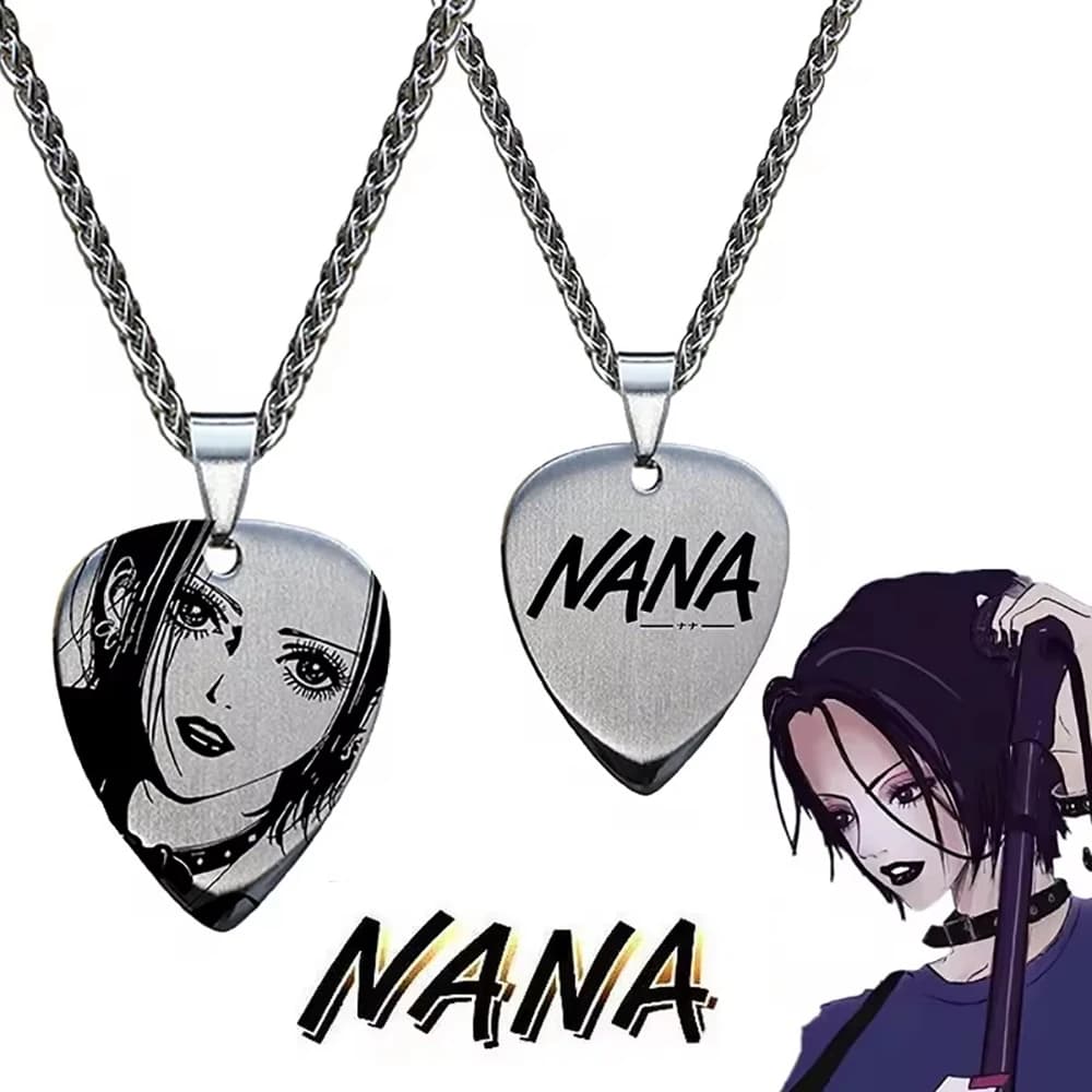 Anime NANA Oosaki Nana ナナ collana Cosplay Rock Unisex girocollo in acciaio inossidabile plettro per chitarra ciondolo accessori per gioielli puntelli regalo