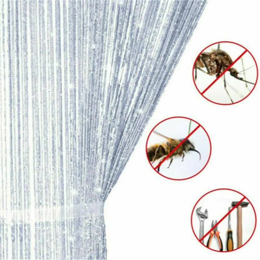 2M*1M String Curtain Panels, Door Mosquito net, Curtains with Applied Beads, Room Divider