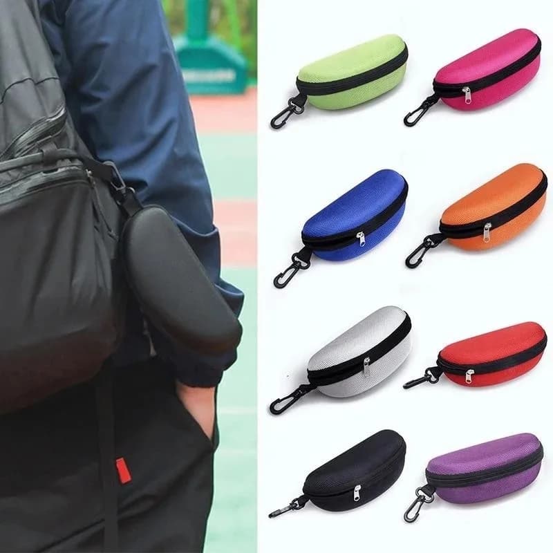 Cerniera EVA portatile da viaggio unisex con gancio Custodia per occhiali Scatola portaoggetti per occhiali Uomo Donna Occhiali da sole Custodia protettiva per lettura