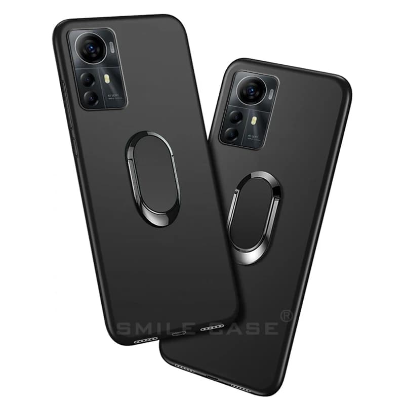 Phone Funda for ZTE Blade V41 Smart Case 6.75 Inch Black Finger Ring Soft Silicone Coque for ZTE Blade A72S Cover