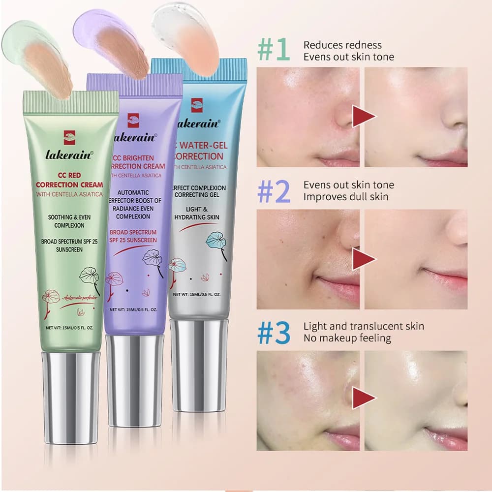 3 pieces/set CC Cream Centella foundation for Korean make-up foundation cream face make-up liquid foundation that changes color