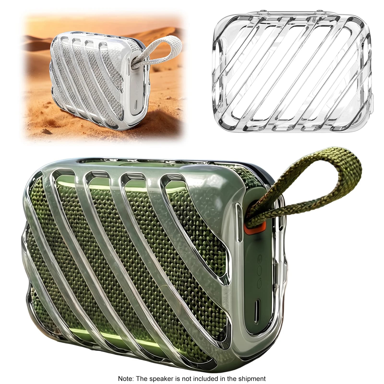 Custodia trasparente in TPU per altoparlante JBL GO 5 compatibile con Bluetooth, custodia protettiva audio antigraffio, guscio trasparente per altoparlante
