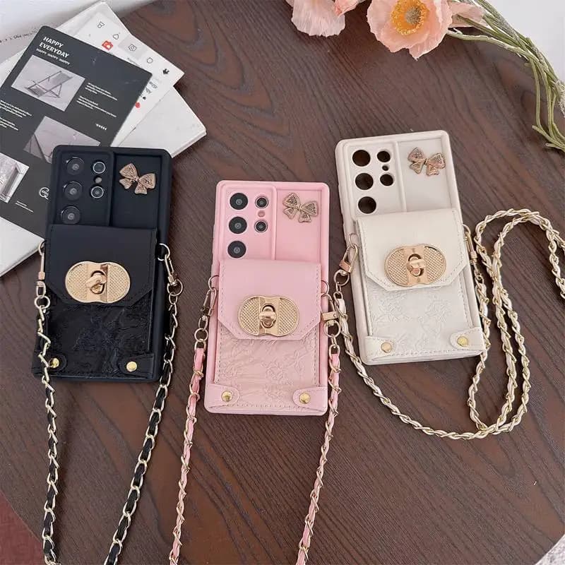 Butterfly Corda Chain Wallet Phone Case For Xiaomi Mi 9 10 11 12 13 Lite 14 15 Ultra 11X 12X Mi 9T 12T 13T 14T Pro Cover