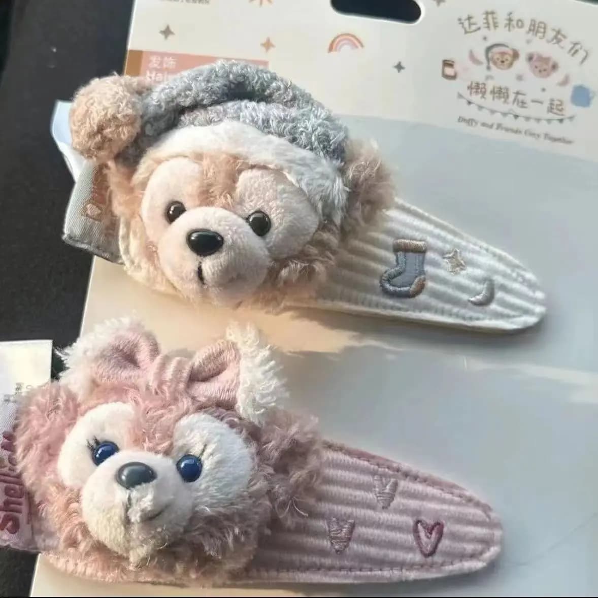 Duffy ShellieMay Plush Hair Clip Cute Cartoon Bear Doll Barrettes Korean Style Sweet Girls Hair Accessories Daily Gift