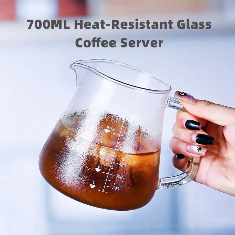 Nuovo set di caffettiere e teiere in vetro ad alto contenuto di borosilicato da 700 ml