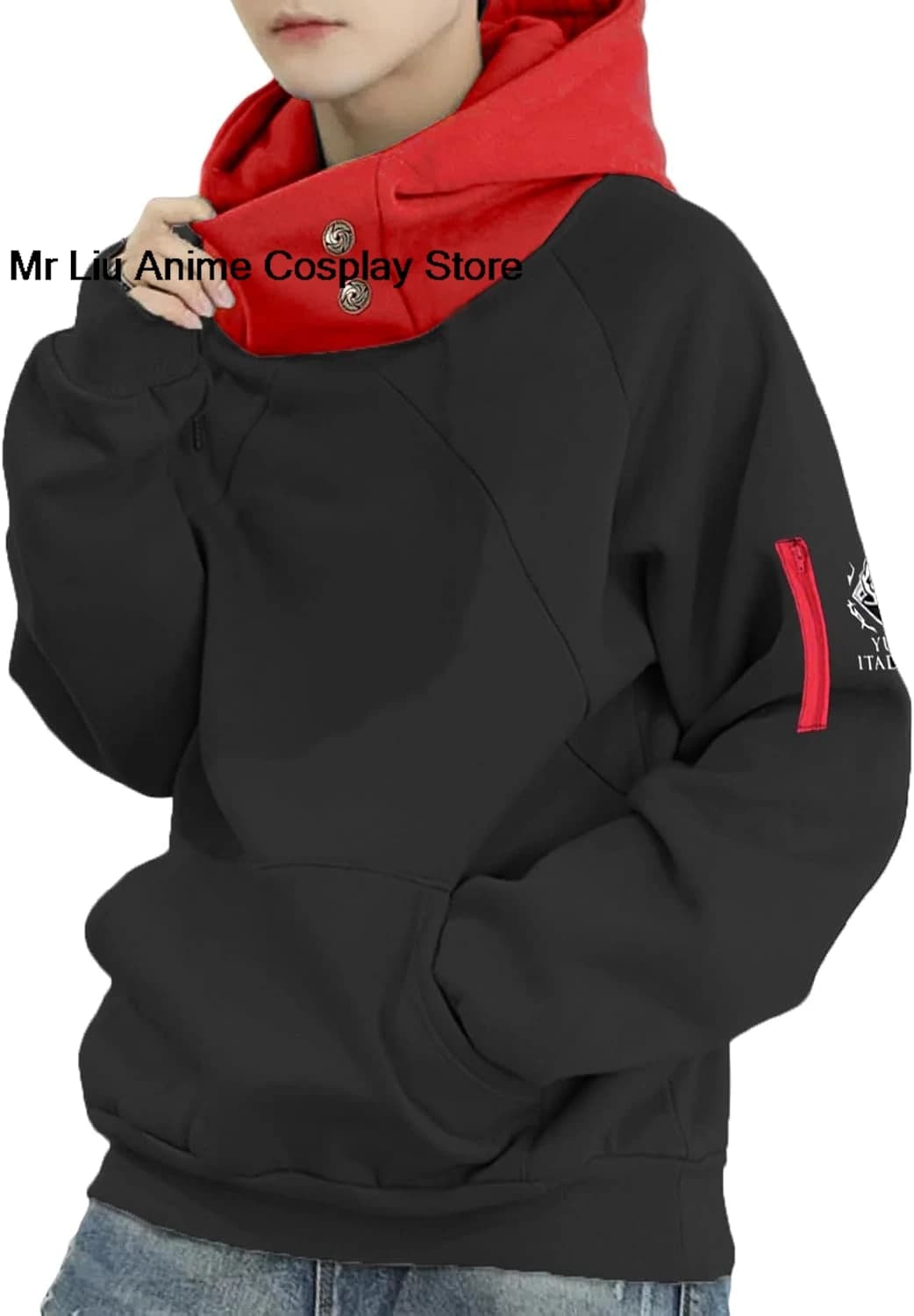 Unisex Sukuna Anime Hoodie, Cosplay Costume, Black 3D Jacket with Hood, Pullover, Coat