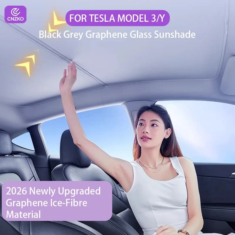 For Tesla Model 3 Highland Model Y Juniper 2026 Standard 2025 Graphene Glass Roof Sunshade Car Front Rear Sunroof Skylight 2019