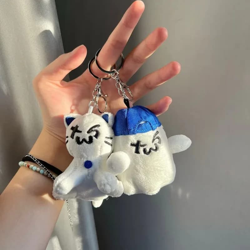9 centimetri Kpop Peluche TWS Gatto Carino Peluche Portachiavi Peluche Bambola Ciondolo Portachiavi Fascino Zaino SHINYU DOHOON Accessori
