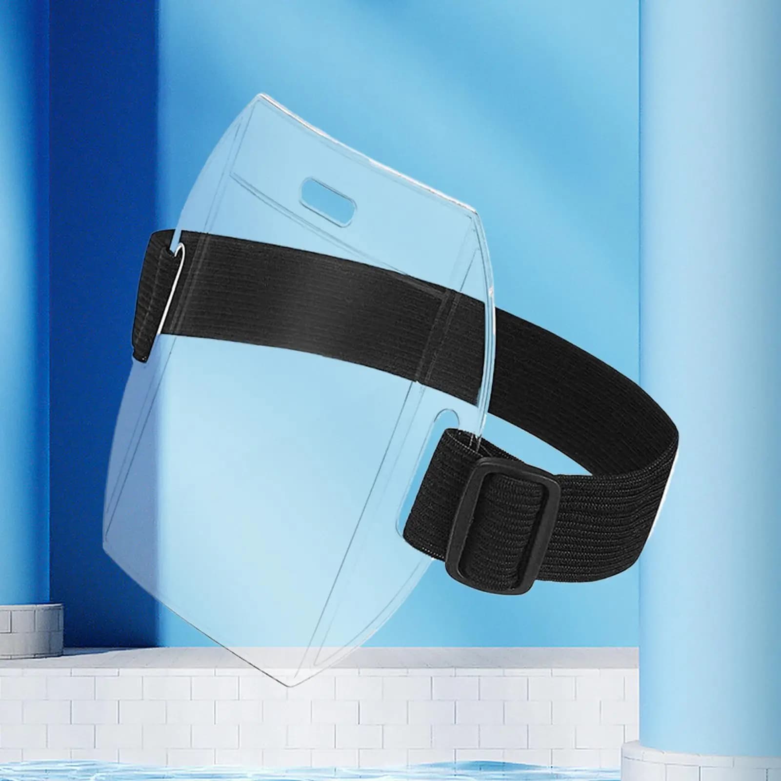 Porta Pass Sci, Porta Badge da Braccio, Fascia in PVC per Carte d'Identità con Cinturino Regolabile, Porta Etichetta Nome