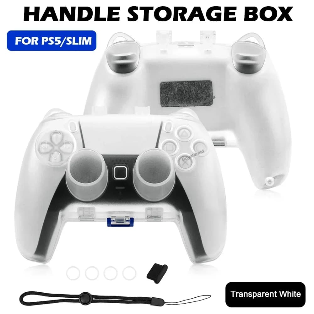 Custodia Protettiva Trasparente per Controller PS5, Scatola di Conservazione con Porta di Ricarica, Accessori per Gaming