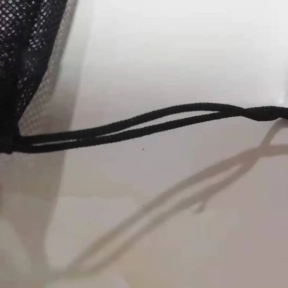 Portable Multi Purpose Drawstring Storage Pouch Bag Black Nylon Laundry Bag Breathable Mesh Pouch