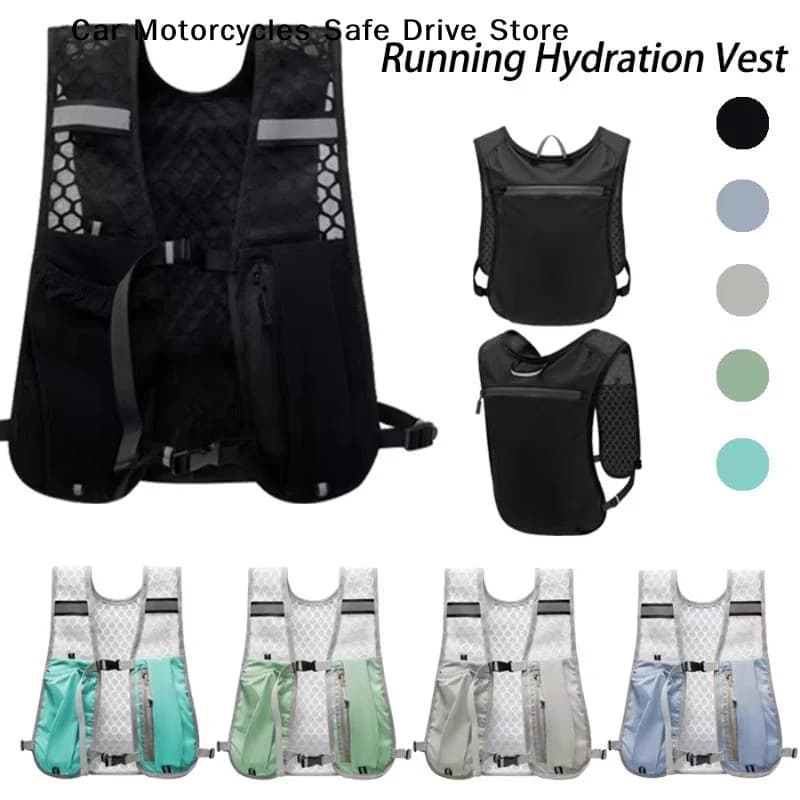 New Running Water Bottle Storage Vest Men Women Lightweight Running Vest Reflective Hydration Water Chest Pack With Phone Holder