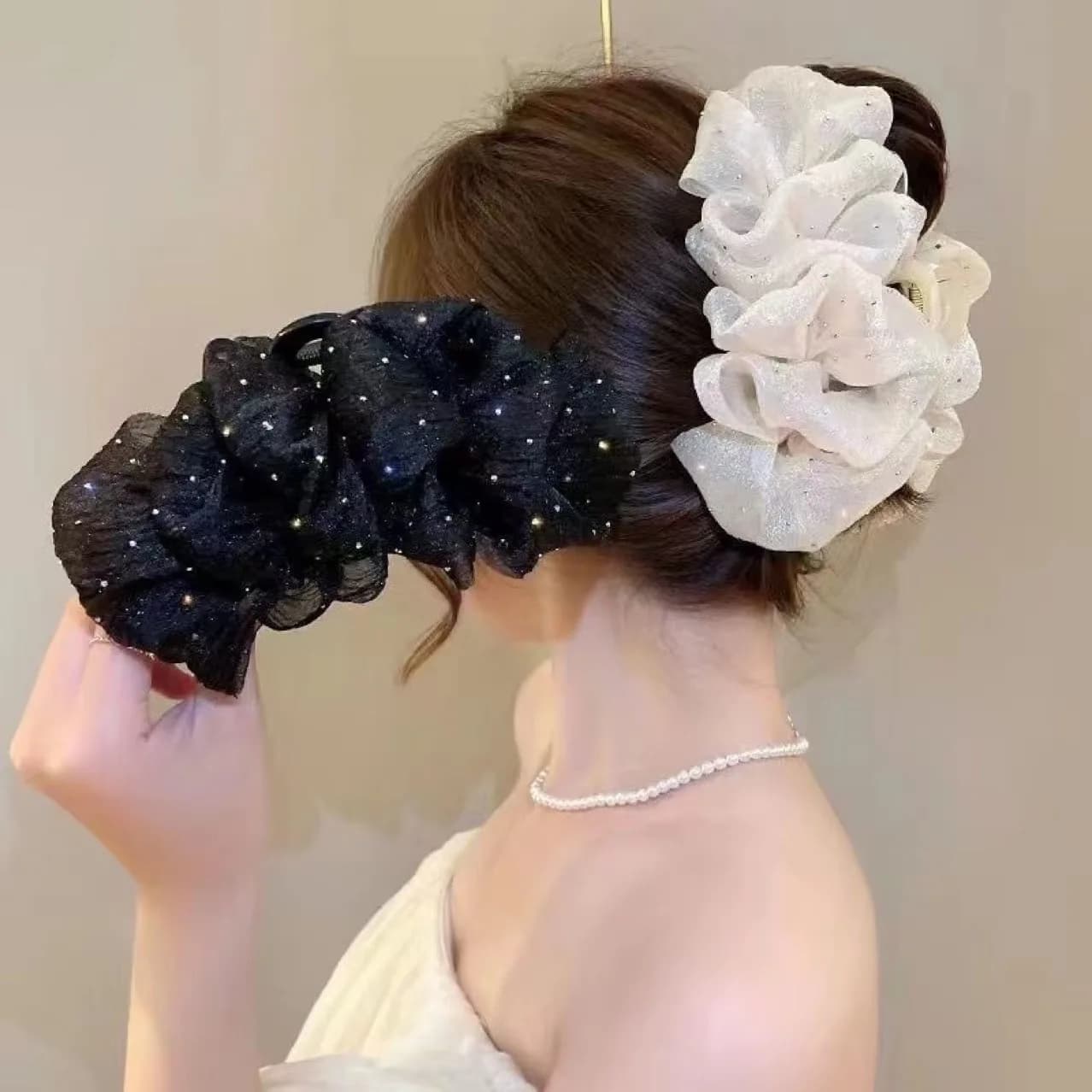 1 Pezzo/Clip per Capelli a Forma di Stella a Pois da Principessa per Ragazze, Accessorio per Acconciature con Chignon, Fiocco a Farfalla, Clip a Squalo, Fermaglio per Capelli
