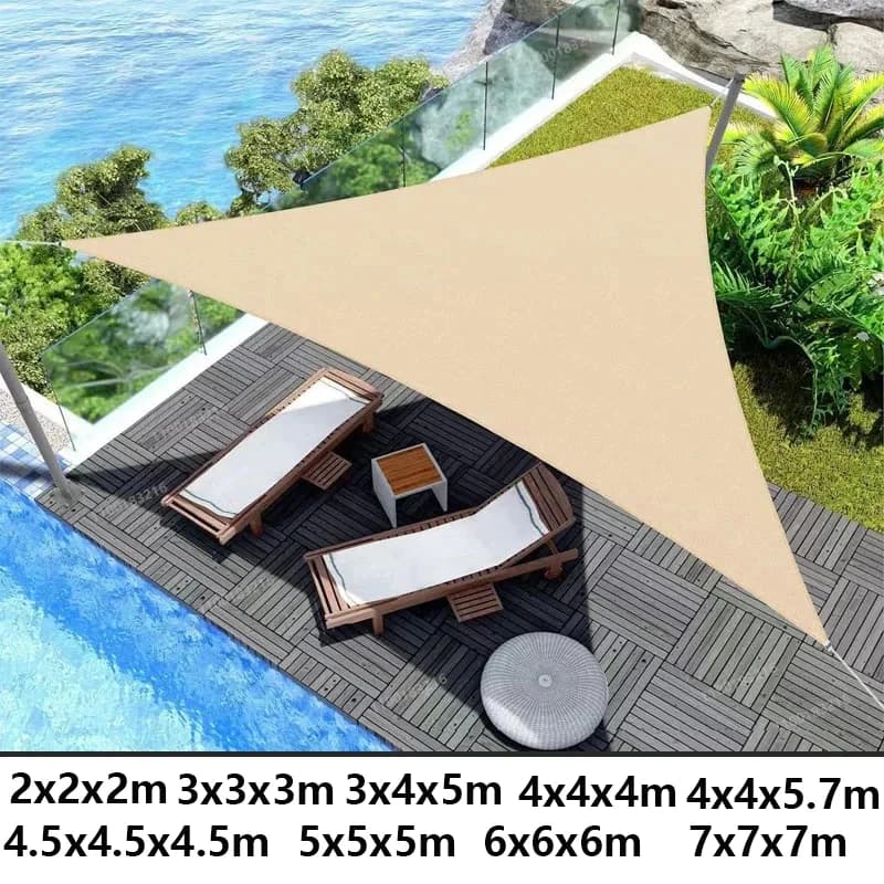 Tenda parasole triangolare multi-dimensione, impermeabile, per esterni, giardino, patio, feste, protezione solare, baldacchino parasole per piscina da campeggio sulla spiaggia