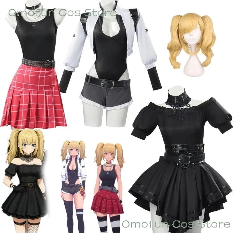 s,3'g\7;Grok Ani AI Girl Cosplay Game Costume Gothic Outfit Black Dress Skirt Girlfriend Suit Halloween Party Women Rol4;b,7\k/8