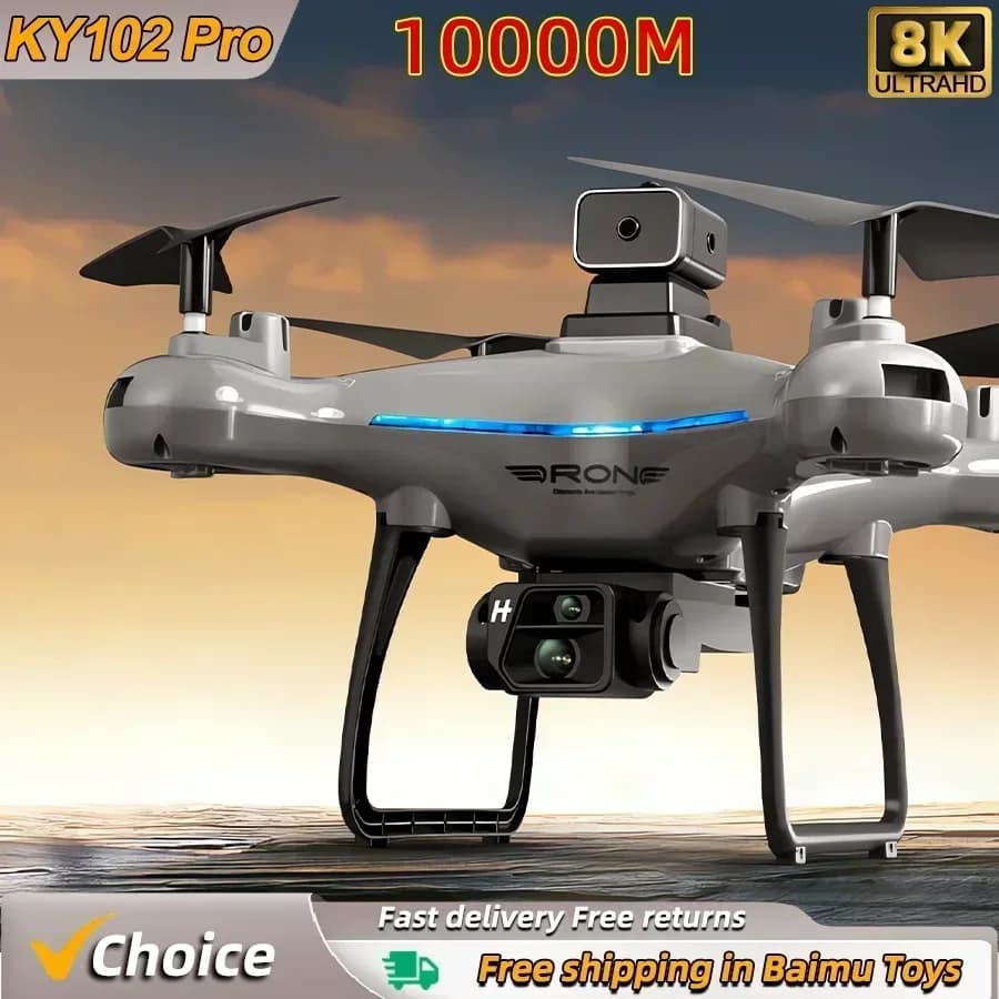 NEW 8K UHD folding RC drone, GPS support with double camera, 360 ° Automatic avoidance of obstacles and optical flow, KY102 toy aircock