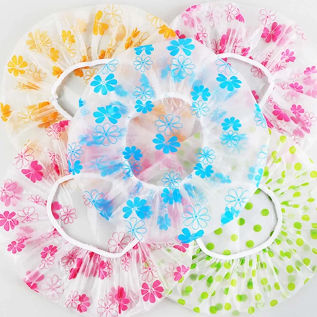 1/5pcs Shower Cap Waterproof Bathing Household Long Hair Shower Dry Hair Cap Kitchen Fume Prevention Sanitary Hat hair wrap