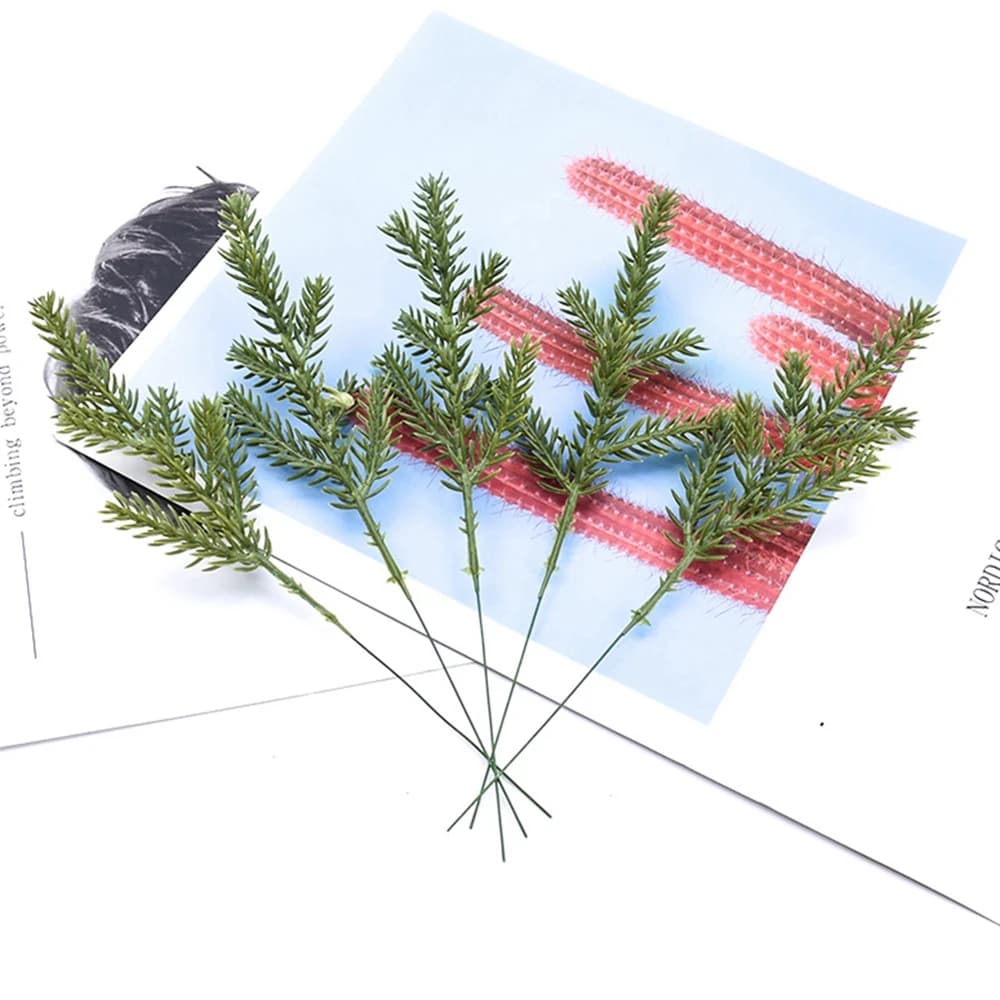 10/15 pz pianta artificiale albero di natale aghi di pino capodanno decorazioni per feste casa giardino all'aperto muro Scrapbook regalo fai da te scatola di caramelle