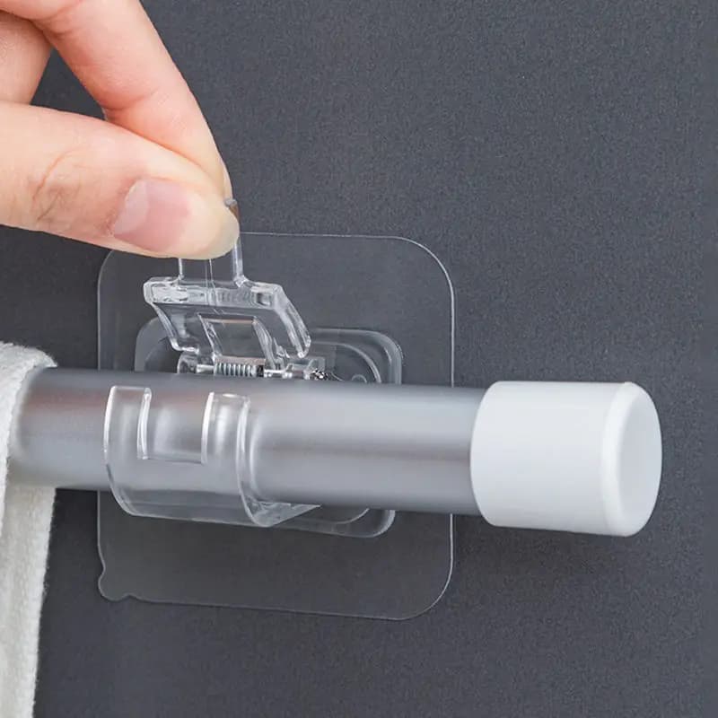 Set of 2/4/8 self-adhesive hooks without punching clip for rod for curtains hook for window curtains support for wall hanging clamp for home use fixed clip