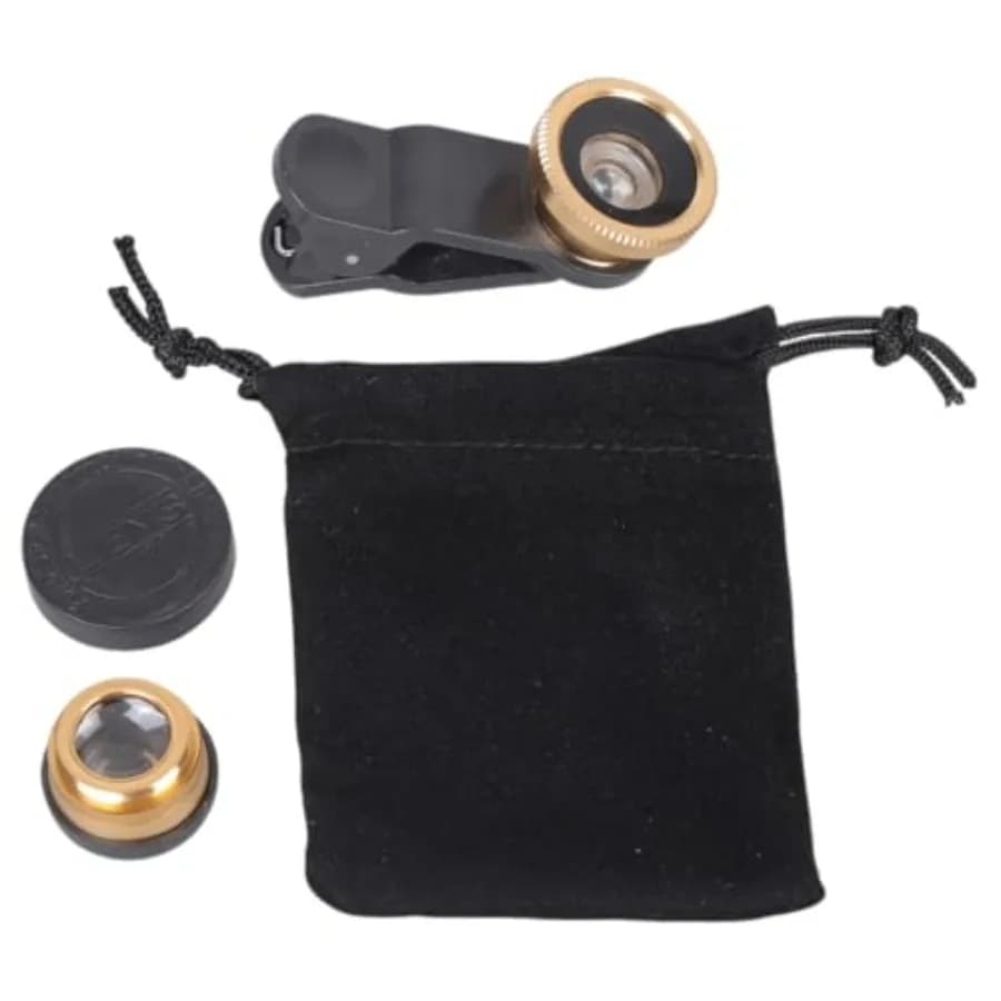 3in-1 Smartphone Camera Lenti Kit with Clip: Grandangle 0.6X, Macro 15X, Overview 198° Universal for iPhone and Android