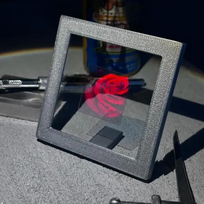 Holographic roses; original holographic photography; naked-eye 3D; light science; three-dimensional (3D)