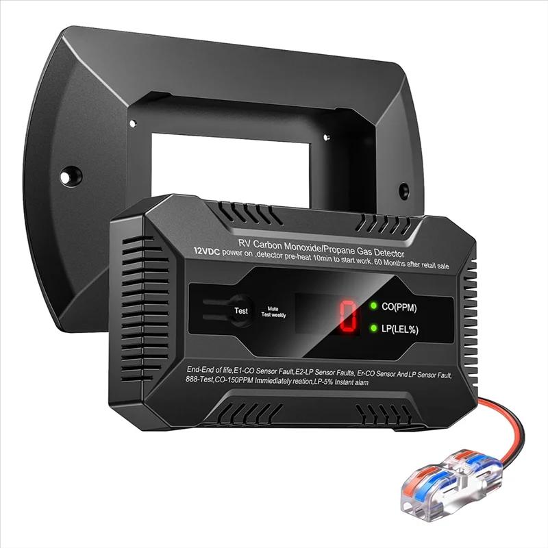 Allarme di sicurezza per camper per propano e monossido di carbonio, doppio rilevatore LP/CO con luci LED e staffa