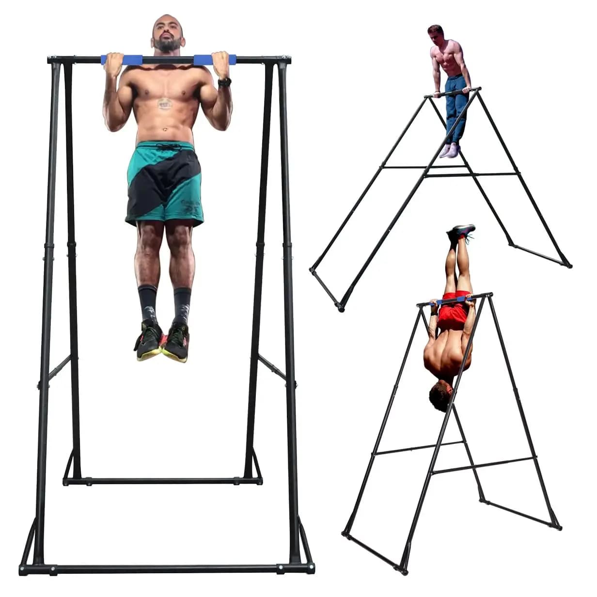 KT TOES DON'T TOUCH GROUND Foldable Free Standing Pull Up Bar Stand Sturdy Power Tower Workout Station For Home Gym, Customized