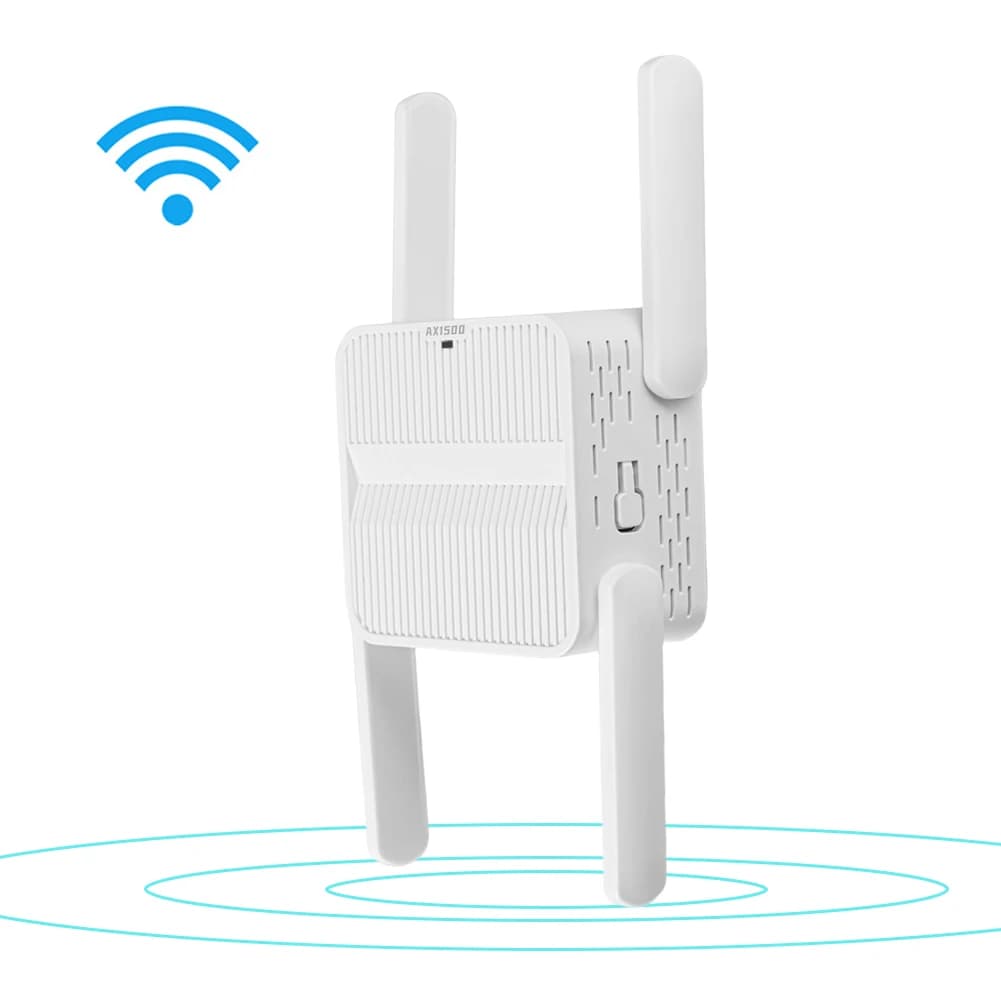 Ripetitore WiFi 6 Extender 1500Mbps Amplificatore di Segnale Wi-Fi Dual Band 2.4G/5GHz con Porta Ethernet e 4 Antenne da 2dBi