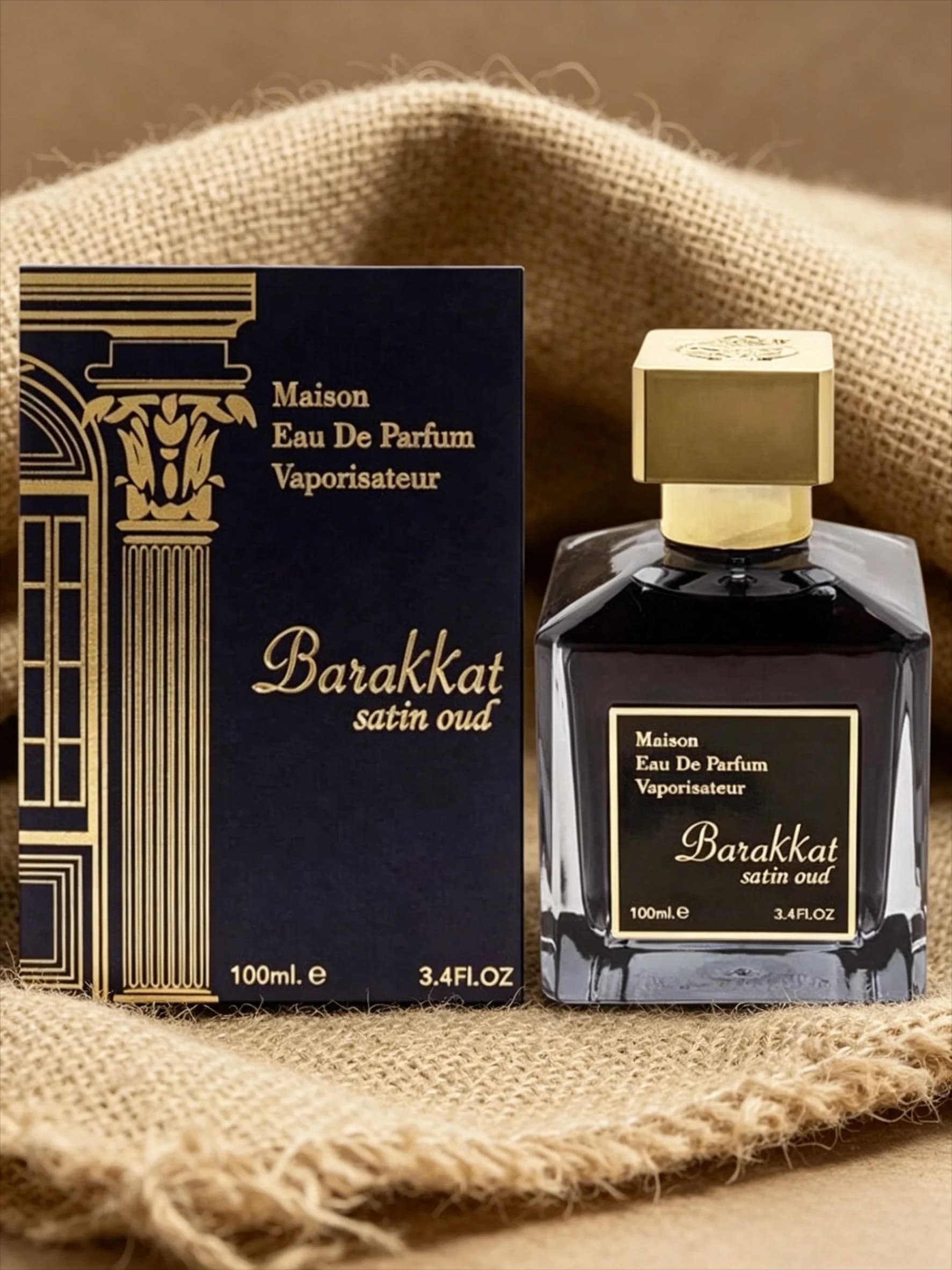 Satin Oud Eau de Parfum Unisex, 3.4 fl oz / 100ml - Fragranza Orientale di Lusso al Legno di Oud, Spray EDP a Lunga Durata per Uomo e Donna