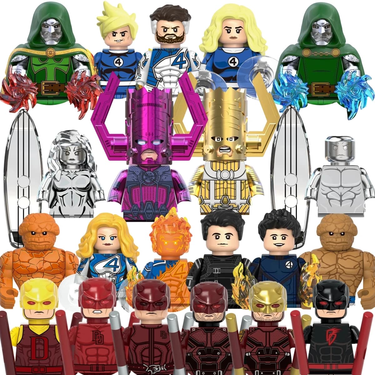 Blocchi da Costruzione dei Supereroi Marvel, I Fantastici Quattro, Silver Surfer, Galactus, Giocattoli in Miniatura, Mattoncini Assemblabili, Regali per Feste
