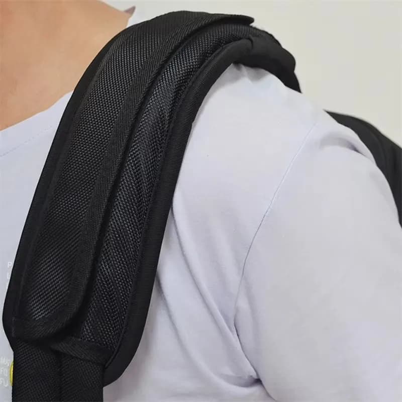 Black Weight Reducing Shoulder Pad Dual Backpack Stress Reducing Wider Weight Reducing Schoolbag Shoulder Strap Instrument Shoul