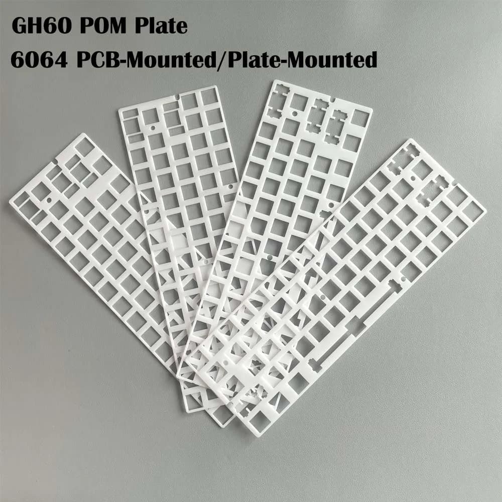 Tastiera meccanica al 60% Layout 6064 Piastra POM bianca da 1,6 mm Kit interno completo in schiuma silenziosa 3 in 1 opzionale