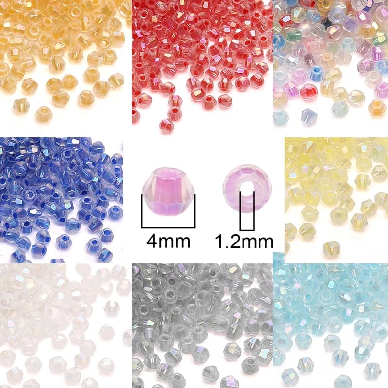 130 pz Perline di Vetro Colorato Del Distanziatore Del Seme Allentato Diametro 4mm Perline di Cristallo Per Il Mestiere Fai Da Te Collana Braccialetto Risultati Creazione di Gioielli