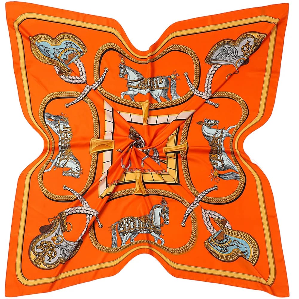 130cm Four Seasons Autumn New Women Scarf Horses Carrot Nappa Travel Gift Hot Slide Solar Protection Large Scarf Square Present