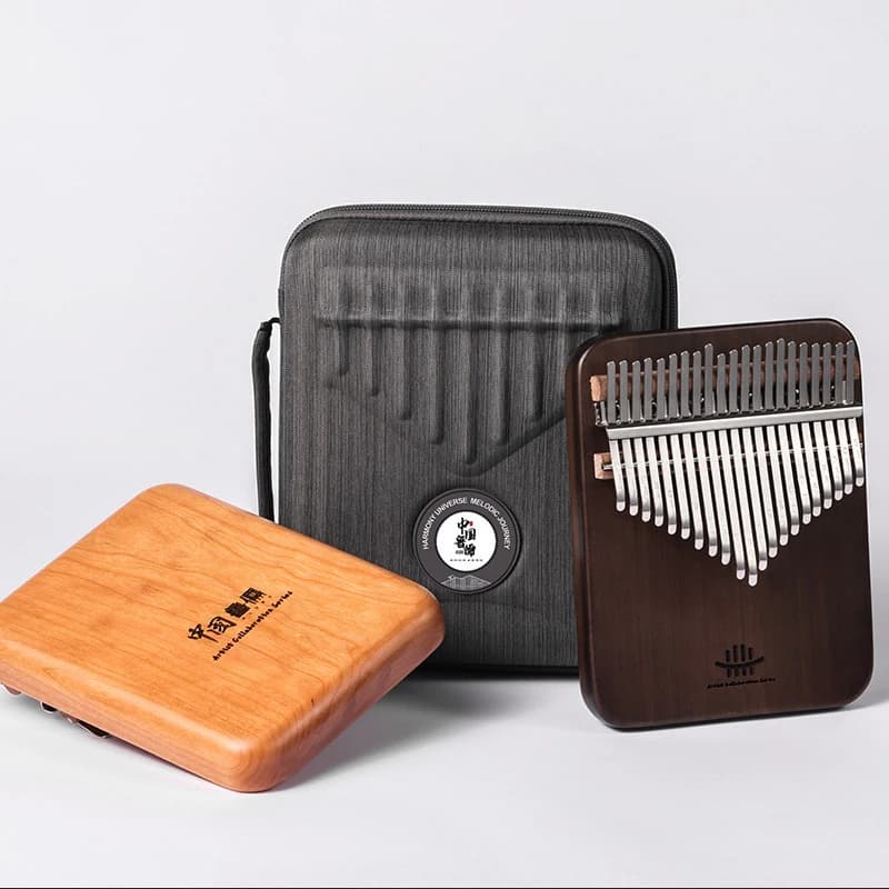 Hluru Kalimba Professional at 21 Tasti in Walnut Wood, Piano a Pollice per Principianti, Mbira in Legno Massiccio con Custodia