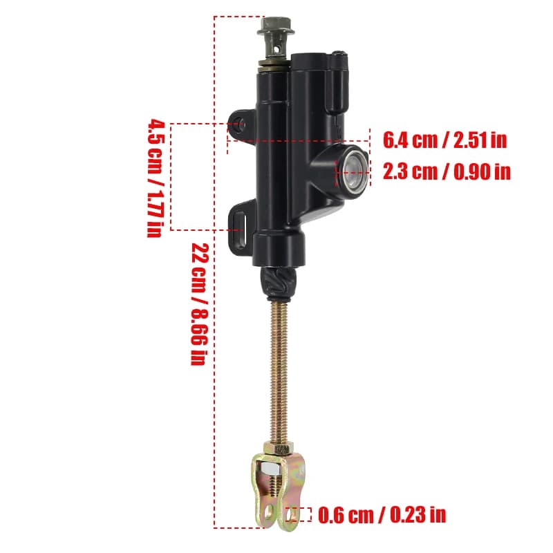 Pompa Idraulica Universale per Freno Posteriore Compatibile con ATV Quad Pit Pro Dirt Bike Moto 110 125 150 250cc