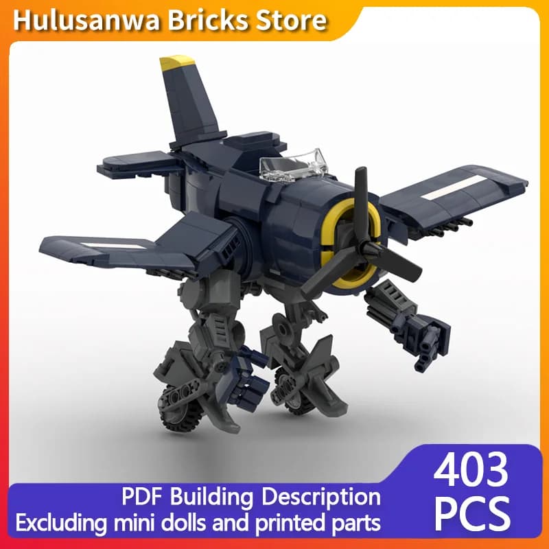 F4u Corsair Fighter Jets MOC Building Bricks War Equipment Modular Technology Gifts Holiday Assemble Children Toys Suit