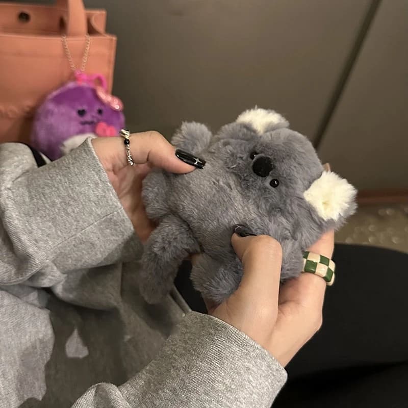 Custodia per auricolari Koala in peluche carino per AirPods 1 2 3 Pro Air Pods Pro2 Scatola di ricarica Bluetooth wireless Soffice copertura per auricolare in cartone animato