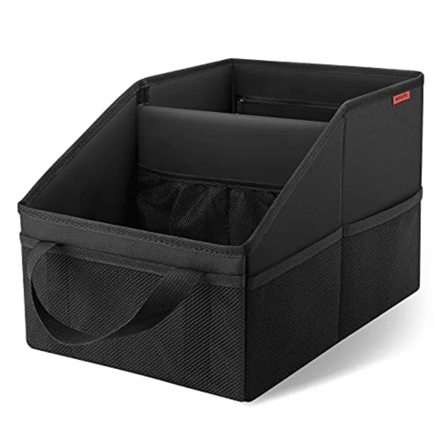 Car Organizer - Automotive Organizer for Front And Back Seat or Floor, Car Caddy Organizer with Divide, Handles and Multiple Me