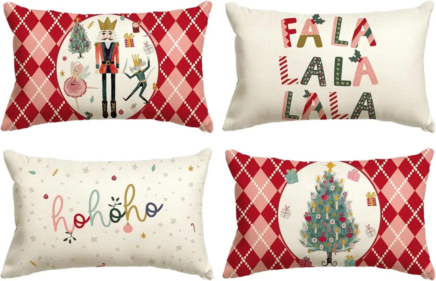 Buon natale schiaccianoci fodera per cuscino rosso 30 X50cm fodera per cuscino in lino per feste invernali decorazione autunnale per divano
