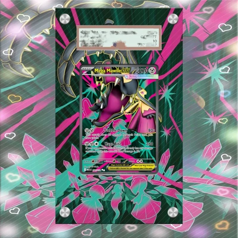 Espositore per Carte Pokemon Mawile, Portachiavi PTCG, Oggetti da Collezione Anime, Merchandise Anime, Custodia Protettiva in Acrilico, Giocattoli, Regalo