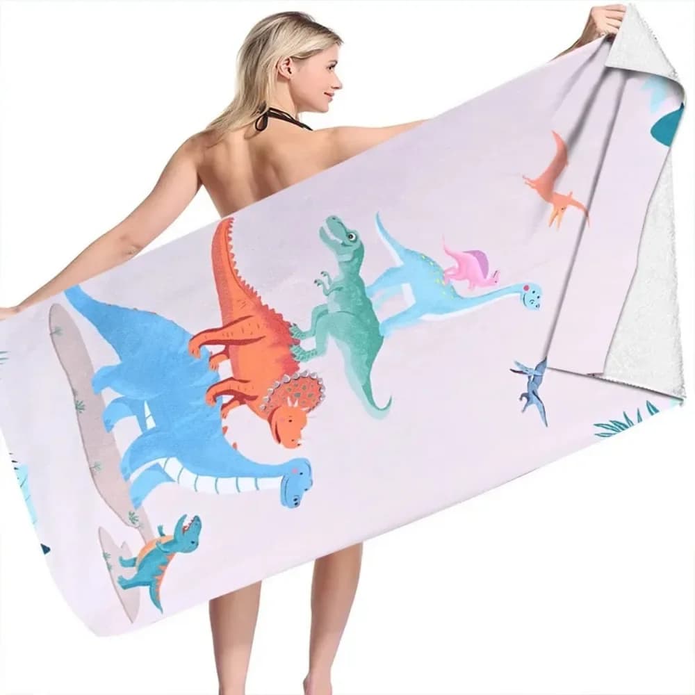 Asciugamano da spiaggia serie dinosauro Asciugamani da bagno in microfibra Tappetino da yoga Asciugamani da nuoto sportivi Asciugamano da bagno assorbente per regali per bambini