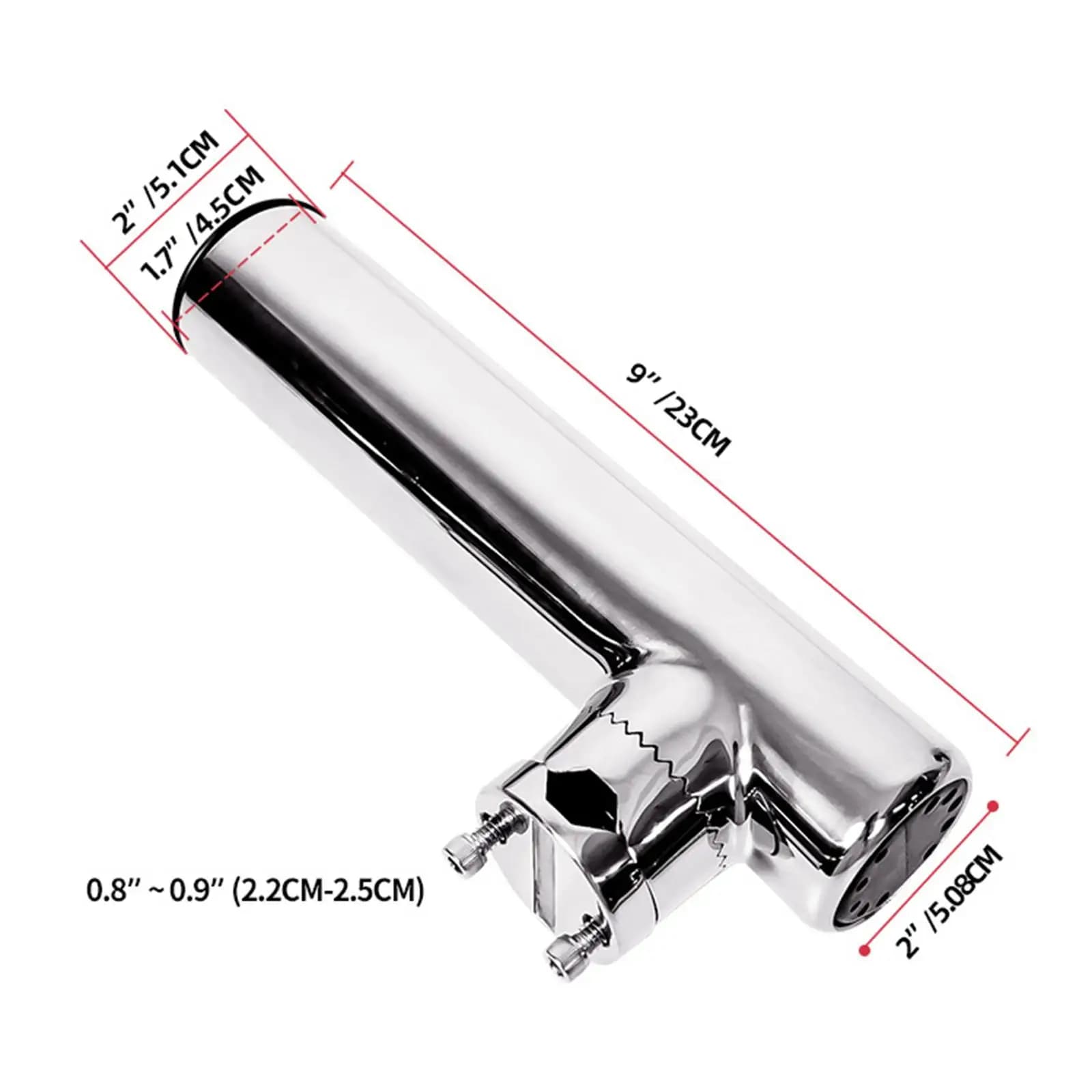 2 Pieces Boat Fishing Rod Holders Rail Mounting Premium Rail Mounted Clamp