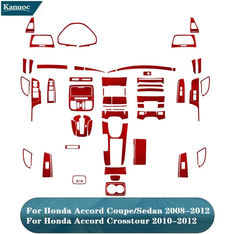 Per Honda Accord Coupe Berlina 2008-2012/Crosstour 2010-2012 Adesivi per auto in fibra di carbonio Accessori interni per auto