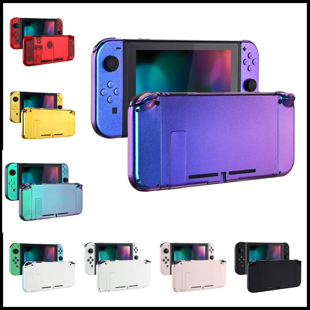 eXtremeRate Piastra posteriore console personalizzata con custodia a conchiglia per controller con set completo di pulsanti per console Nintendo Switch