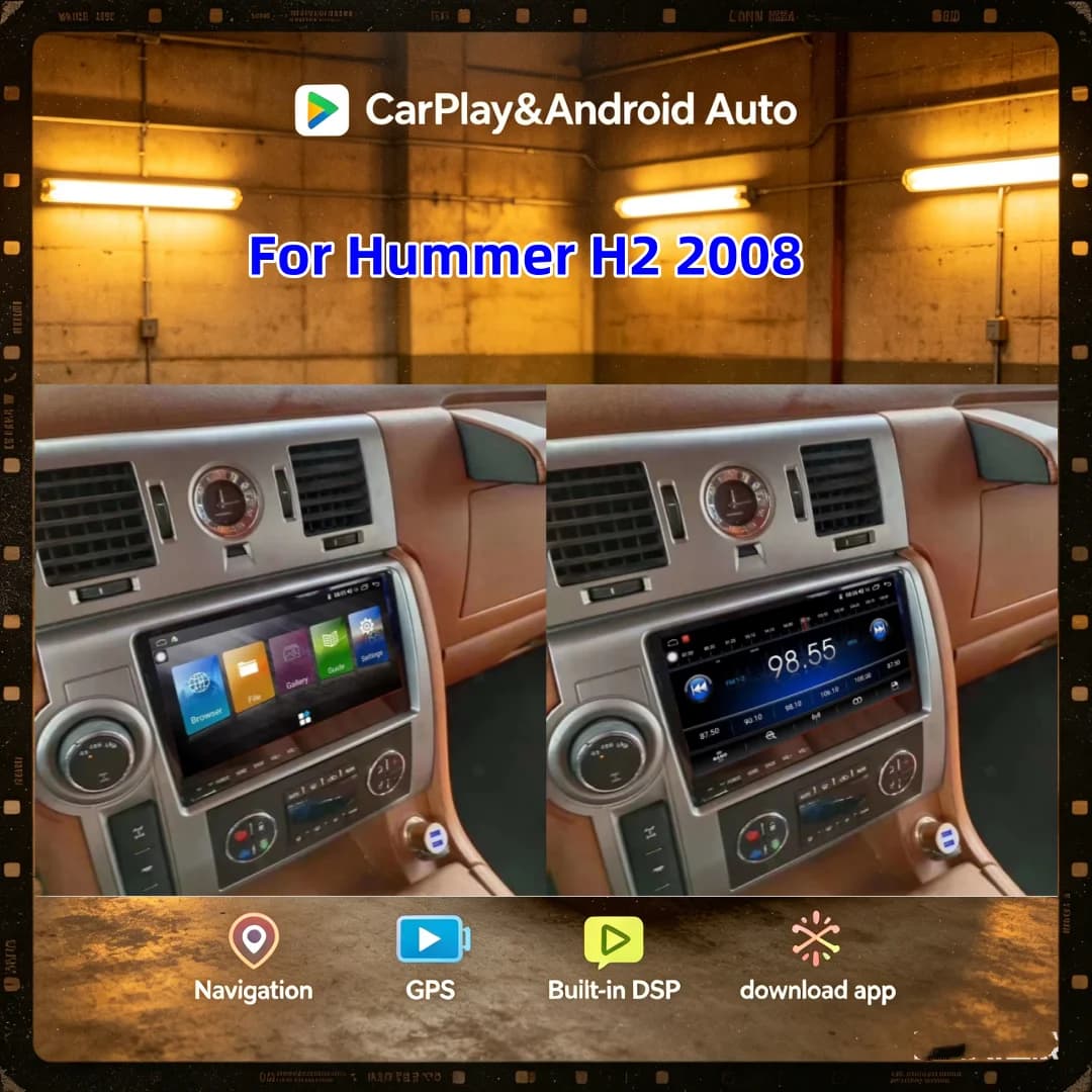 jo Android14 GPS Navigation 9.66inch For Hummer H2 2008 Touch Screen Car Multimedia Player Wireless Carplay 4G WIFI BT Head Unit